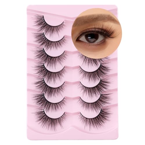 Eyelashes Cat Eye Strip Lashes Natural Look Lashes Wispy Fluffy Fairy Eyelash Wispy False Mink False Eyelashes