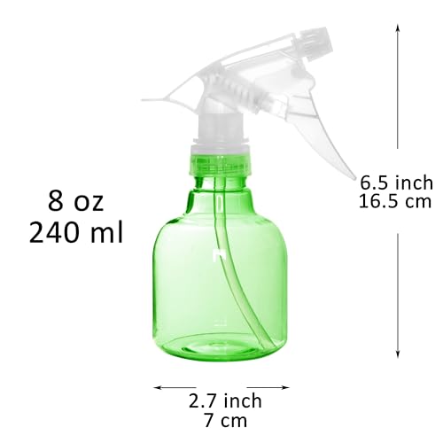 Youngever 6 Pack 8 Ounce Empty Plastic Spray Bottles (Green)