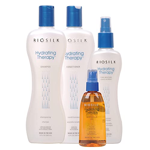 BioSilk Hydrating Therapy Pure Moisture Leave-In Conditioner Spray | 7 Ounces & Marc Anthony Leave-In Conditioner Spray & Detangler