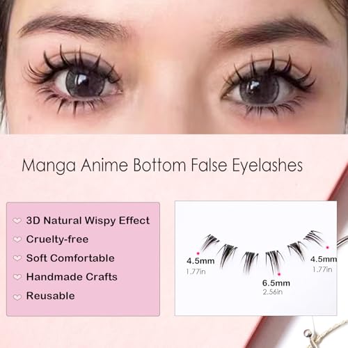 Bottom Lash Clusters DIY Lash Extension Lower Individual Lashes 120Pcs Wispy Natural Look Lower Eyelash Clusters 6MM Individual Cluster Lashes Manga Bottom Cluster Lashes By MUQIU37 (MQ208)