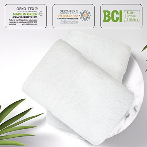 Infinitee Xclusives Luxury Towel Bundle - 2 Pack 600 GSM Bath Sheets (35x70) + 12 Soft 100% Cotton Wash Cloths (13x13) - Soft, Absorbent & Durable Towels for Everyday Comfort