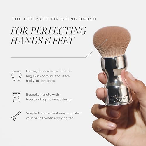 Loving Tan Flawless Blending Brush - Self Tanning Streak-Free Application, Ultra-Soft Vegan Bristles, Perfect for Tanning Hands & Feet, Free-Standing, Cruelty-Free, Use with Mousse or Cream