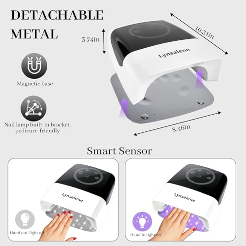 132W UV LED Nail Lamp,Rechargeable UV Light for Gel Nails with 4 Timers & LCD Screen,Prefsssional LED Nail Lamp Nail Dryer Fast Curing for Salon & Home Use