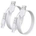 2 Pack USB Charger Cord for Remington Electric Shaver for Women, for Remington WDF5030A, WDF4816NA, WDF4821US, WDF4825 Trimmer Replacement Charging Cable, Power Cord White