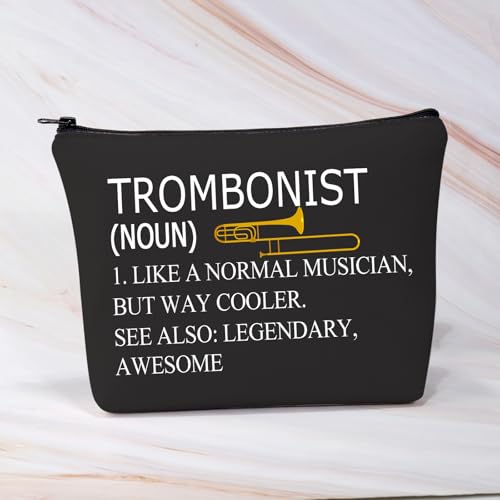 BDPWSS Trombone Player Gift Trombonist Makeup Bag Trombone Musician Gift Music Instrument Gift Orchestra Music Lover Gift (Trombonist noun BL)