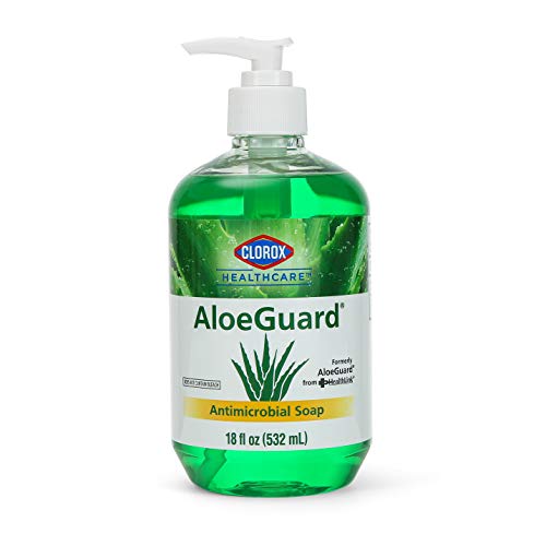 Clorox Healthcare AloeGuard Antimicrobial Liquid Hand Soap with Pump, Gentle and Moisturizing Hand Soap Bottle with Aloe Vera - Handwash for Healthcare & Everyday Use, 18 Fl Oz