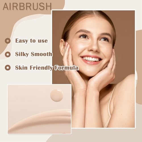 Magic Minerals Airbrush Foundation Makeup,Silk Airbrush Flawless Setting Spray,Foundation for Smooth Radiant Creamy Skin,Breathable Spray Makeup with Anti-aging Ingredients Foundation(01# Natural)