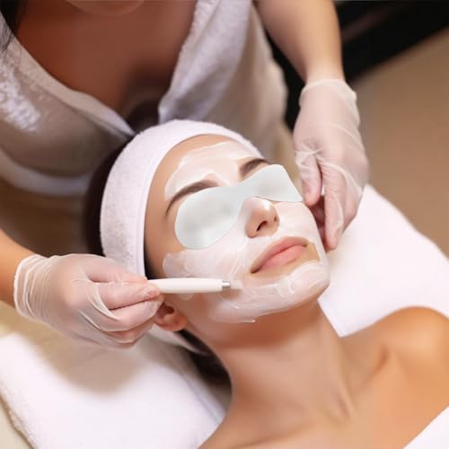 100 Sheets Eye Covers for Facials Disposable Eye Masks Non-woven Cotton Eyes Pads Spa Eyes Masks Care Patches Paper Paper Beauty Sheets for Facial Treatments, Skincare Spa Home Beauty Wet Compress