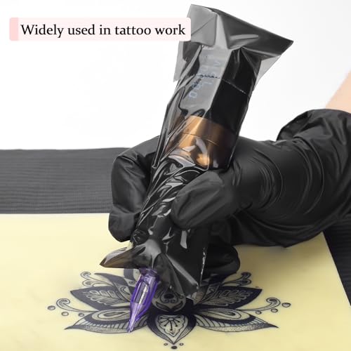 JimKing 100pcs Tattoo Pen Covers, Sealable Pen Sleeves, with 4pcs Tattoo Grip Wraps Self-Adhesiive Tapes, Extral Large