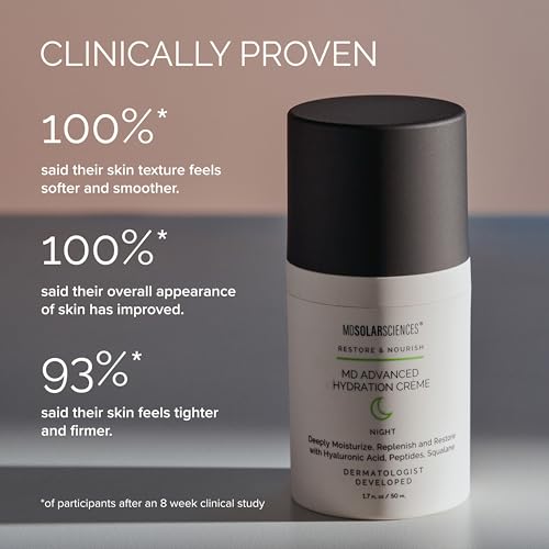 MDSolarSciences MD Advanced Hydration Cr?me | Time-Released Night Cream with Hyaluronic Acid, Peptides & Squalane | Intense Anti-Aging Hydration & Barrier Support | 1.7?oz