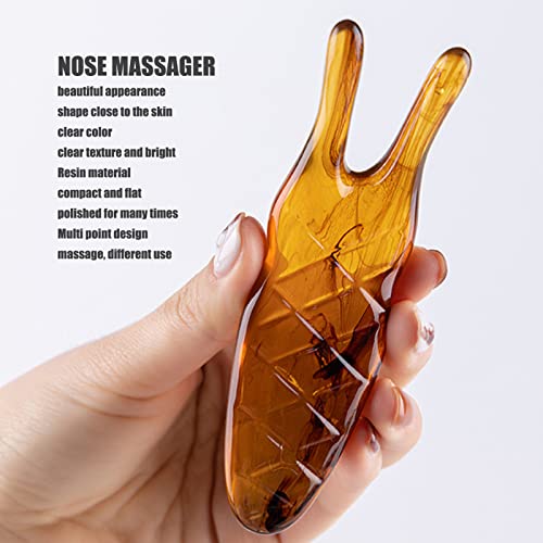 FILFEELNose Massager, Resin Gua Sha Facial Tools Nose Up Scraper for Women Nose Shaping (Amber)