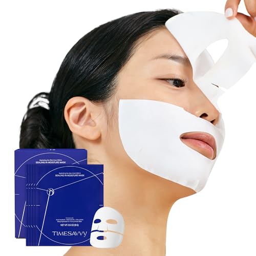 Sealing-in-Moisture Mask | No-Slip, No-Drip, No-Mess 15-Minute Triple-Layer Sheet Mask | Niacinamide, Adenosine &Collagen for Hydration,Firming & Glowing Skin | (18gx5ea)