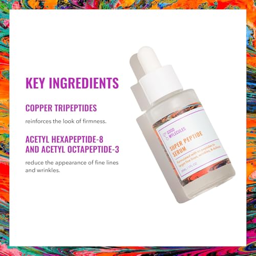 Good Molecules Super Peptide Serum Pack 3 ? 1 fl oz / 30 ml Each | Lightweight Facial Serum with Peptides & Copper Tripeptides, Water-Based Skincare