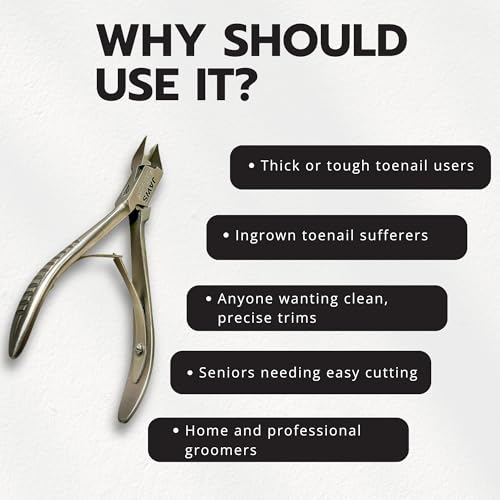 Jaws Podiatry Toe Nail Clippers, Surgical-Grade Stainless Steel, Precision Cutting, Double Action Blades, Compact Design, Silver