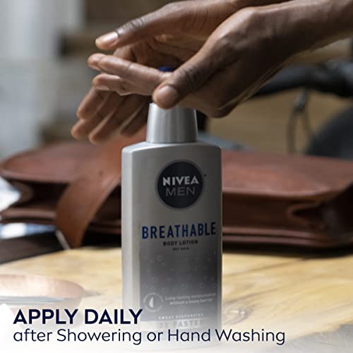 Nivea Men Breathable Body Lotion,48 Hour Hydrating Lotion for Men,13.5 Fl Oz Bottle,(Pack of 2)
