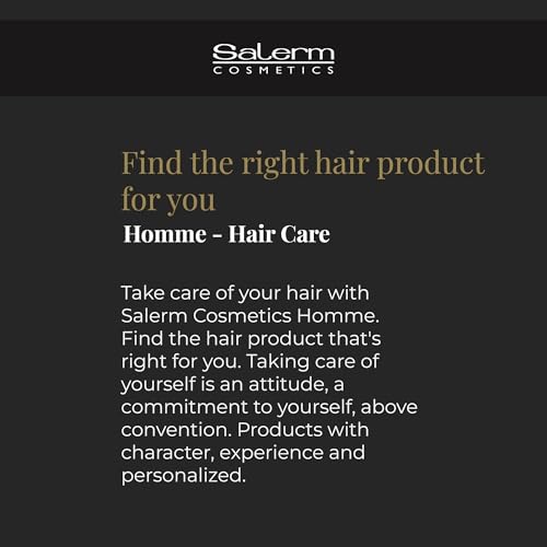 SALERM - Shampoo for Oily Hair - Homme Controle Gras Shampoo - 250 ml - Cleans Hair - Mantain a Clean and Balanced Look - Lightweight Refreshing Formula