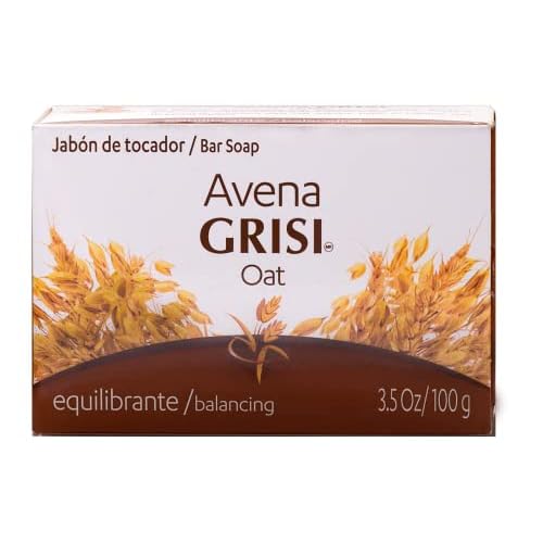 Grisi Oat Soap Cleansing Balancing Soap with Natural Oat Assists in Balancing your Skin and Moisturizing it Delicate Skin AntiAcne Exfoliating Bar Soaps., White, (Pack of 12)