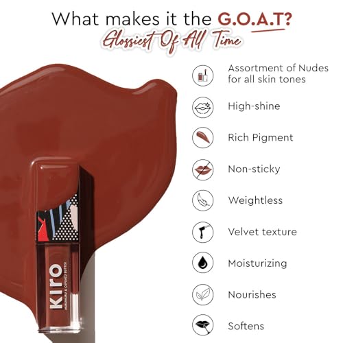 KIRO Glossfinity Cr?me Gloss | Nutty Nutmeg | Gloss for a Luminous Finish | Hydrating, Non-Sticky Formula Enriched with Murumuru & Cupua?u Butters | 8 Shades Perfect for Every Indian Skin Tone | 5ml