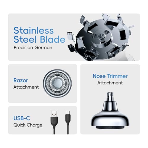 yoose Nose Hair Trimmer and Shaver 2-in-1, Silver