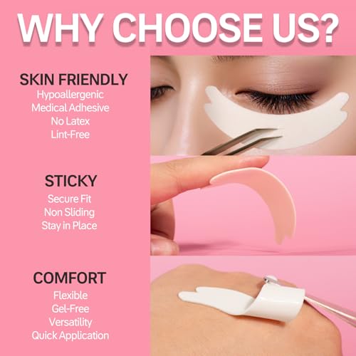 Eye Pads Lash Extensions(1000 Pcs) - Akissos Premium White Foam Under Eye Patches,Eyepads with eye Care for Lash Extensions | Lift | Tint | Remove, Beauty Tools, Elastic, Thick, No Expiry & No Slip