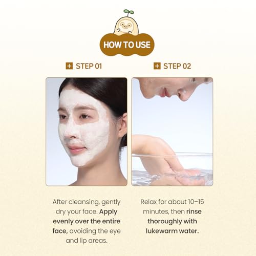 ilso Rice Potato Pore Fresh Wash-Off Face Mask Potato Edition, 5.29 oz, with Rice Bran Water and Potato Extract, Korean skincare, blackheads, sebum