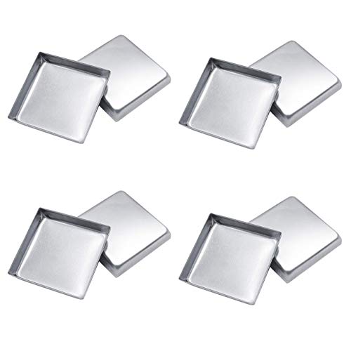 20 Pieces Empty 26 mm Square Metal Pans Cosmetic Eyeshadow Blush Lipstick Organizer for Magnetic Makeup Palette (Height 5 mm)