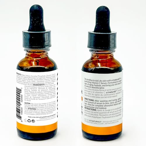 artnaturals Anti-Aging Vitamin C Serum - (1 Fl Oz / 30ml) - with Hyaluronic Acid and Vit E - Wrinkle Repairs Dark Circles, Fades Age Spots and Sun Damage - Enhanced 20% Vitamin C