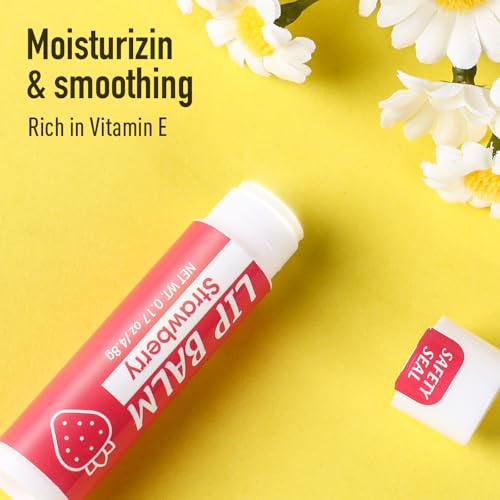 128 Pack Lip Balm, Natural Lip Balm Bulk with Vitamin E and Coconut Oil, Moisturizing Lip Balms for Dry Cracked Lips, Lip Balms for Valentines Gifts Stocking Stuffers - 8 Flavors