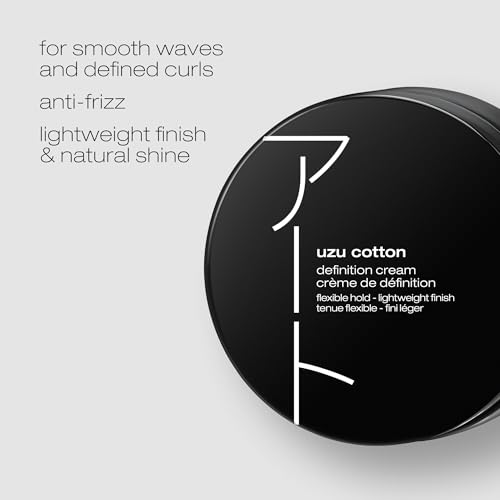 shu uemura art of hair Uzu Cotton Definition Cream - Anti-Frizz, Flexible Hold and Natural Shine, For Wavy and Curly Hair, 2.54 Fl Oz
