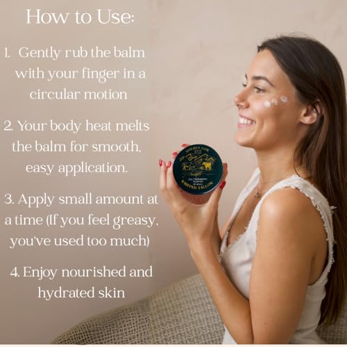 Beef Tallow Balm ? Organic Grass Fed Beef Tallow Face Cream & Moisturiser for Skin Care ? Hydrating Tallow Balm for Dry Skin ? Natural Organic Skincare with Grass Fed Beef Tallow for Face (100g)