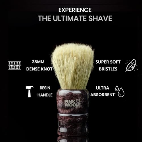 Luxury Boar Shaving Brush for Men ? 28mm Soft Boar Bristles, Dense Knot, Premium Handle, Rich Lather for Cream & Soap, Traditional Wet Shaving | MAROON HANDLE