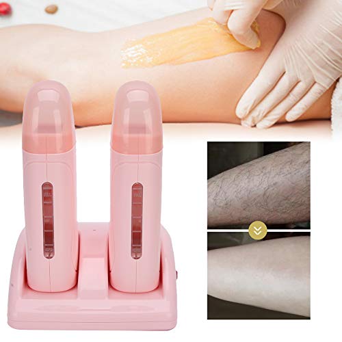 Pongnas Portable Wax Warmer, Professional Double Depilatory Wax Warmer, 40W Hair Removal Machine, Electric Depilatory Roll On Heater Home Machine for Travel and Home Waxing & SPA(US)