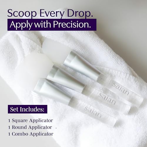 Saian Silicone Mask Brush Face Applicator Spatula Trio - Flexible Handheld Cosmetic Tools for Clay Mask Application - Reusable Scoop and Apply Tool Set with Contoured Heads for Facial Creams and Masks