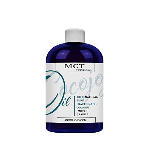 Pure Fractionated Coconut Oil - 100% Pure, Natural, Vegan, Fractionated, C8 C10 From Coconut Fruit, Not Palm - Perfect for Skin, Face, Hair, Nails, DIY, Essential Oils, Cosmetics - (8 oz)