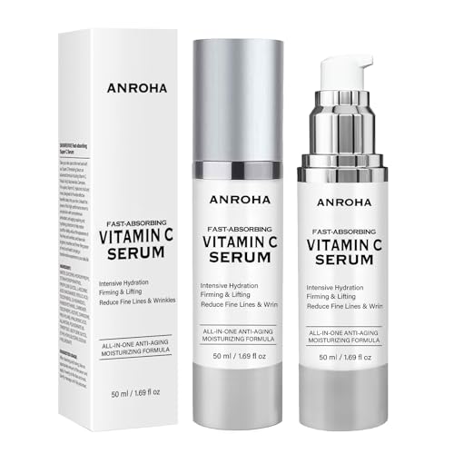 Vitamin C Serum for Women over 70, Vitamin C Serum for Mature Skin Face Hydrates, Firms, Lifts, Targets Age Marks, Wrinkles and Smoothes Skin Texture 1.69 fl oz Pack of 2