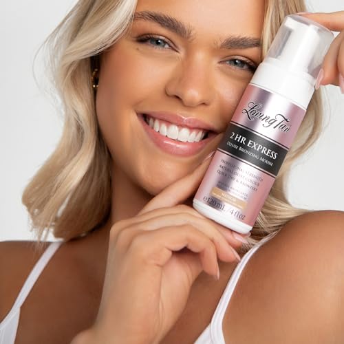Loving Tan 2 HR Express Self Tanning Mousse, Medium - Streak Free, Natural, Professional Quality - 5+ Sunless Self Tanner Applications per Bottle, Cruelty Free, Naturally Derived DHA - 4 FL Oz