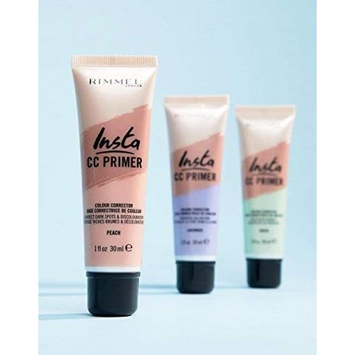 Rimmel London Insta Flawless - 30 Peach - Color-Correcting Primer, Brightening, Evens Skin Tone, Preps Skin, 1oz