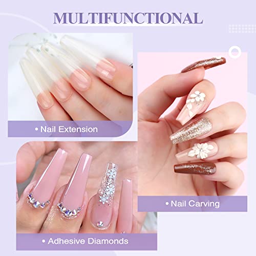 Saviland Acrylic Nail Kit for Beginners: 3 Colors Acrylic Powder, 50ml Acrylic Liquid, #8/10/14 Brushes, 100Pcs Nail Forms & Manicure Tools Professional Nail Kit Acrylic Set