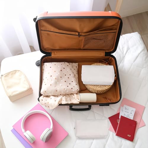 MAQUITA 10 Pcs Makeup Bags Pu Leather Cosmetic Bag, 7.1" x 2.6" x 3.9" inch Waterproof Versatile Portable Makeup Bag for Women Friends Daily Storage Cosmetic Organizer Travel Toiletry Case (Beige)