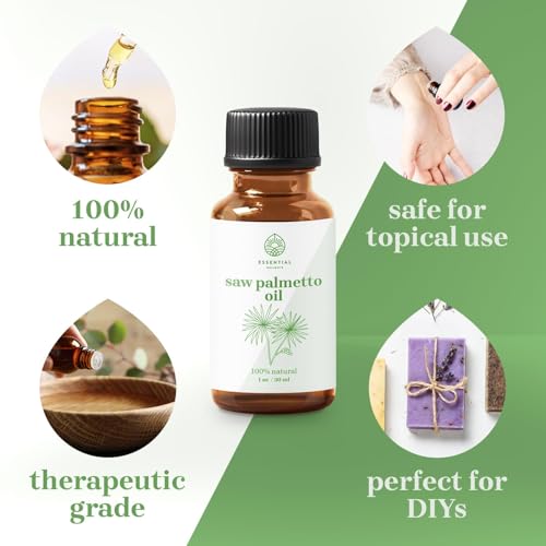 Saw Palmetto Oil - Premium Undiluted Carrier Oil (1 oz.) | for Skin, Face, Body, Hair Revitalization | Vegan & Cruelty Free