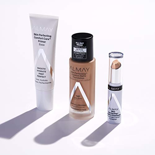 Almay Skin Perfecting Comfort Concealer, Face Makeup, Full Coverage, Natural Looking Finish, Cruelty-Free, Hypoallergenic, Dermatologist Tested, 100 Fair, 1 Count