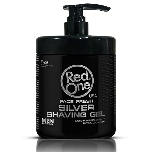 Redone Silver Shaving Gel 1000ml | Professional Barber-Grade Shave Gel for Men | Transparent Formula with Cooling Effect | Smooth Glide, Moisturizing & Anti-Irritation Shaving Gel for Close Shaves