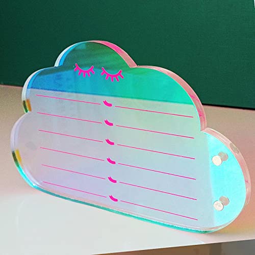 Dazzling Eyelash Grafting Pallet, Acrylic Lash Tile holder, Makeup Palette Eyelash Extensions Storage Gasket Pads with Suction for Tweezers (Cloud-Shaped C)