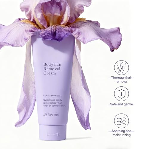 Body & Facial Hair Removal Cream for Women and Men, Painless Depilatory Cream for Sensitive Skin, Gentle Hair Remover for Legs, Arms, Underarms & Bikini Line with Spatula Applicator (1PCS)