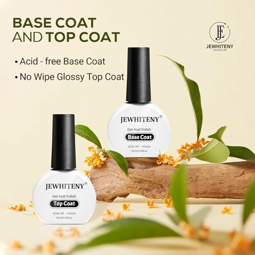 JEWHITENY 14PCS Poly Gel Nail Extension Kit With 2 Bottles 10ML Gel Top Coat and Base Coat Set