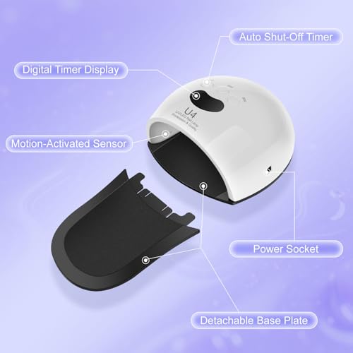 UV LED Nail Lamp,2 in 1 48W Nail Dryer for Gel Nail Polish UV Light,Machine Nail Art Tools for Hand Feet,30 LEDs with 3 Timer Settings for Salon and Home