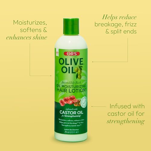 ORS Olive Oil Incredibly Rich Oil Moisturizing Hair Lotion Infused with Castor Oil for Strengthening 8.5 Ounce
