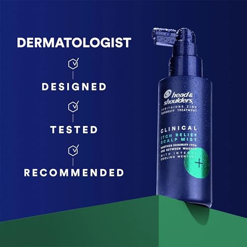 Head & Shoulders Itch Relief Scalp Mist Spray, for Dry Itchy Scalp, Leave-In Formula for Flake Control and Scalp Comfort, No-Rinse Dandruff Treatment, 4.2 Each, Pack of 2