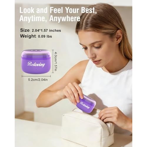 Nose Wax Kit Men, Mini Wax Warmer for Facial Hair Removal, Ear Eyebrow Waxing Kit for Women Men With 100g Beads, 10 Applicators, 10 Nose Sticks, Portable Melt Machine for Home Travel Use - Purple