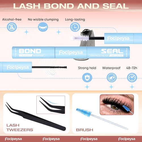 Focipeysa Wispy Lash Clusters Kit Spike Lash Extensions Kit 50D 80D Cluster Lashes Kit 10-16mm Clusters Lash Extension Manga Wispy Individual Eyelashes Extension DIY Salon Effect Lash Extension